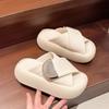 Fashion Summer New Flip-flop Sandals Women's Metal Cross Slippers Small Man Thick-soled Heightened Sandals