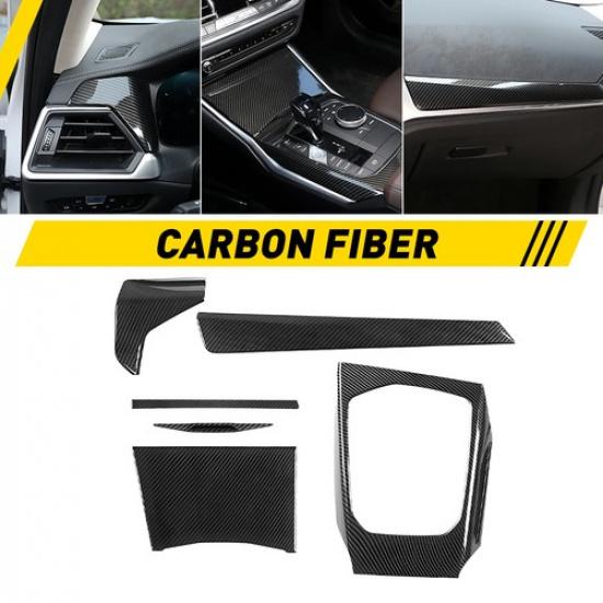 Carbon Fiber ABS Console & Dashboard Panel Cover Set For BMW G20 G21 G22 G26 G42