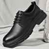 Leather Shoes Men's Summer New Authentic Leather British Style Casual Business Wear Low-Top Work
