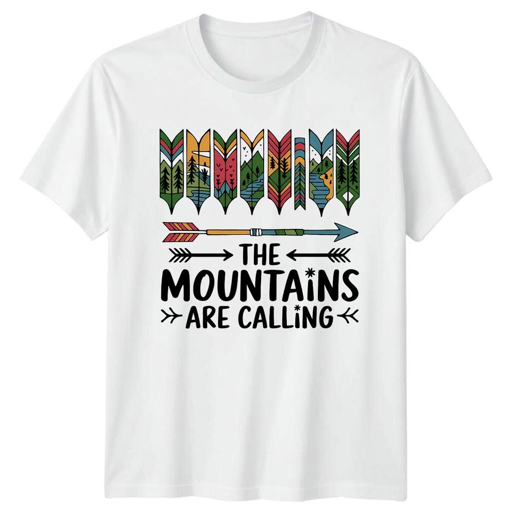 Mountains Are Calling Arrow Camping TShirt Nature Adventure Tee