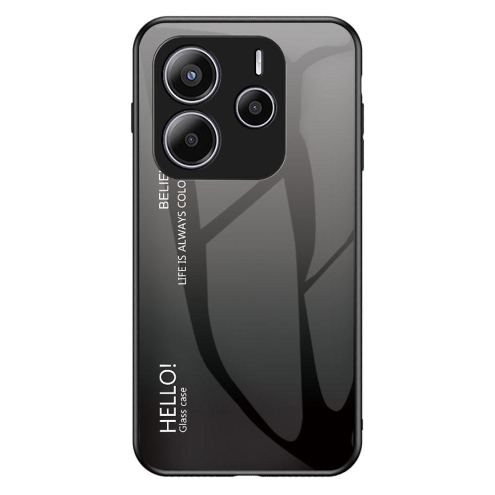 For Xiaomi Redmi Note 14 5G Case Anti-Scratch Tempered Glass+PC+TPU Phone Cover