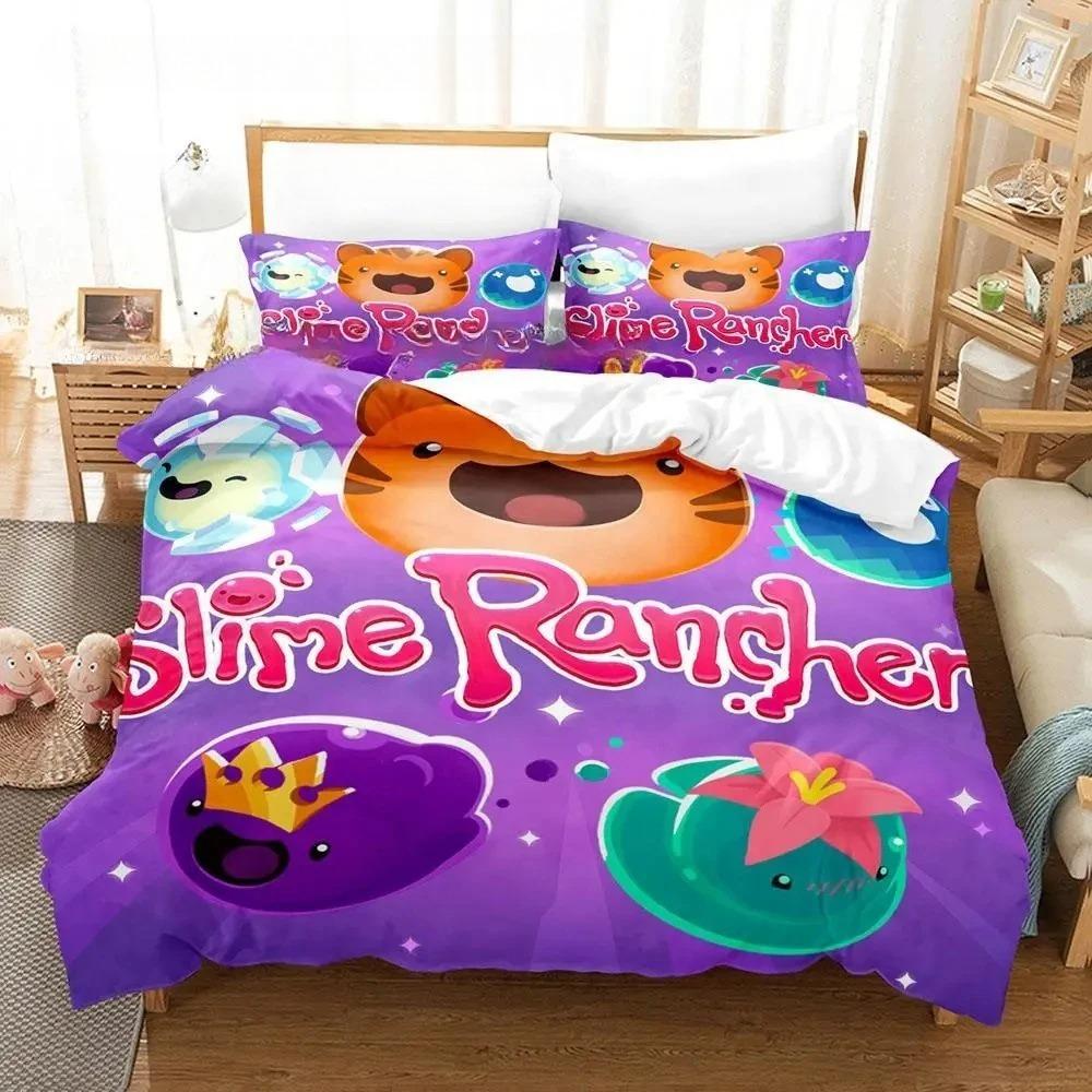 Комплект постельного белья с 3D-печатью в стиле аниме игра Slime Rancher 2 Односпальный Двуспальный Полный Королевский размер Комплект для кровати Взрослый Мальчики Спальня Комплекты пододеяльников