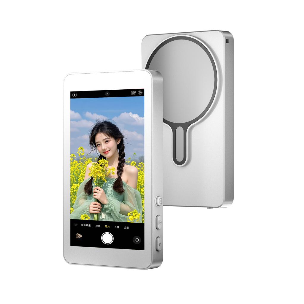 Magnetic Wireless Selfie Monitor Screen Phone Vlog Selfie Screen Rear Camera Monitor Screen for Android iPhone Cellphone