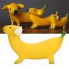 Yellow Banana Dog Sculpture Resin Resin Dog Ornament Banana Dog Art Decoration  for Patio Yard