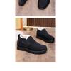 Men's Genuine Sheepskin Winter Boots Beijing Style, Slip-Resistant Wide Width Available, Plush Lined Warm Slippers for Elderly Men