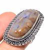 Natural Fossil Coral Gemstone Handmade 925 Sterling Silver Ring Size 8 F0y02