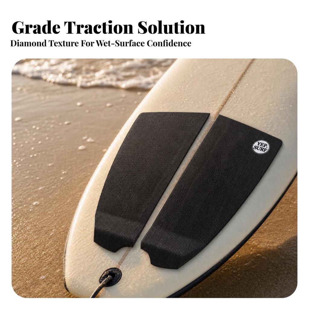 2 Pieces Surfboard Grip Pad Water-Resistant Board Accessory Waterproof