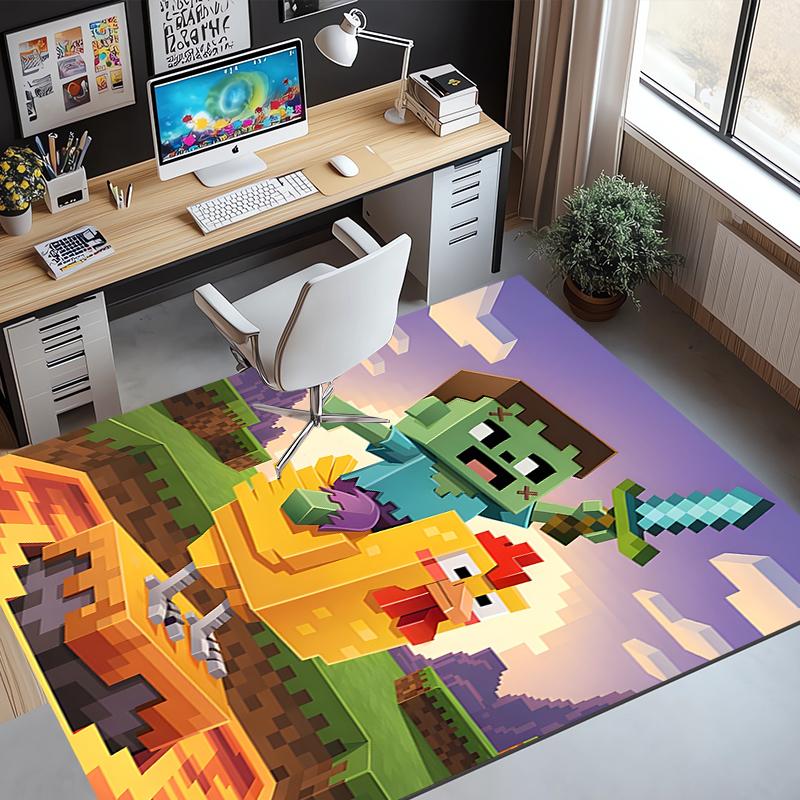 Gamer Pattern Rug, Indoor/Outdoor Mat, for Picnic, Gameroom, Bedroom, Office, Living Room, Home Decor Carpet, Birthday Gift