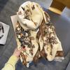 Autumn and Winter New Versatile Imitation Cashmere Scarf Female Butterfly Flying Printing Thickened Warm Shawl Scarf