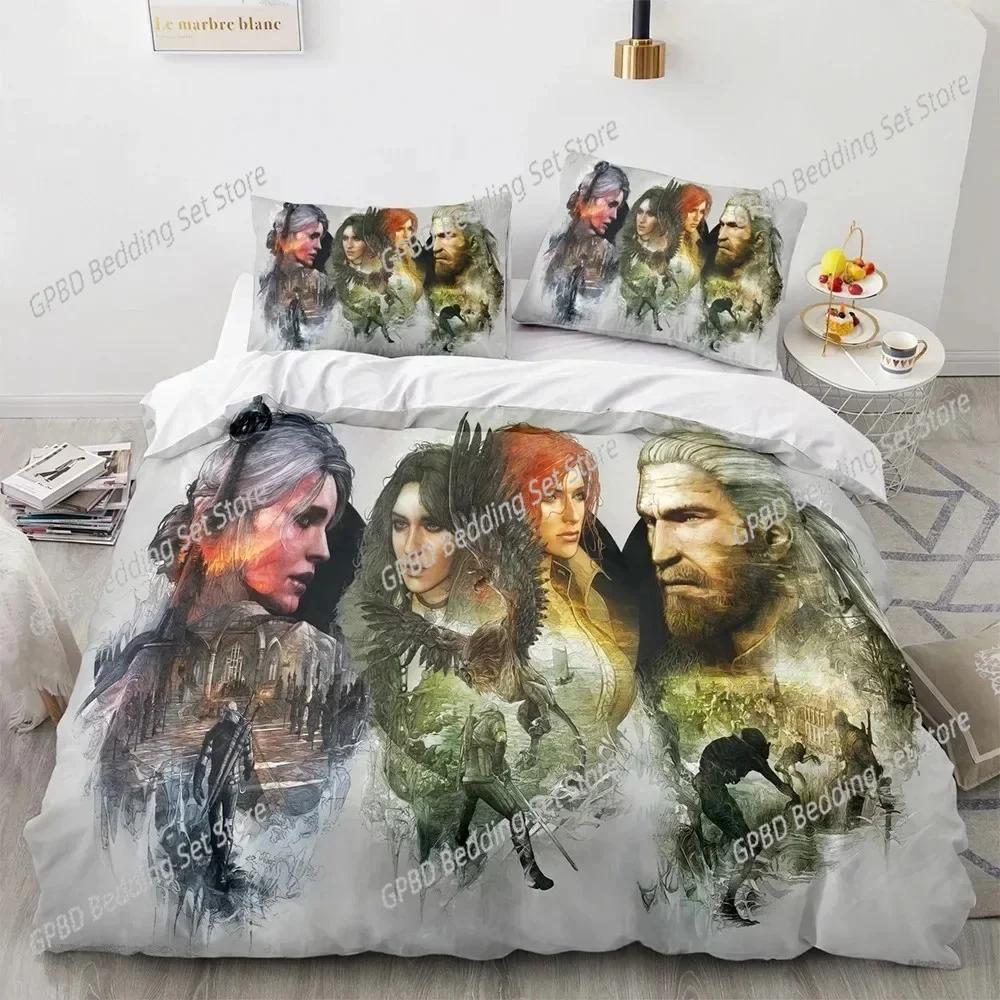 3D Печать Постельное белье W-Witchers Для спальни Мягкие Современные покрывала Удобные для детей Подушка и пододеяльник