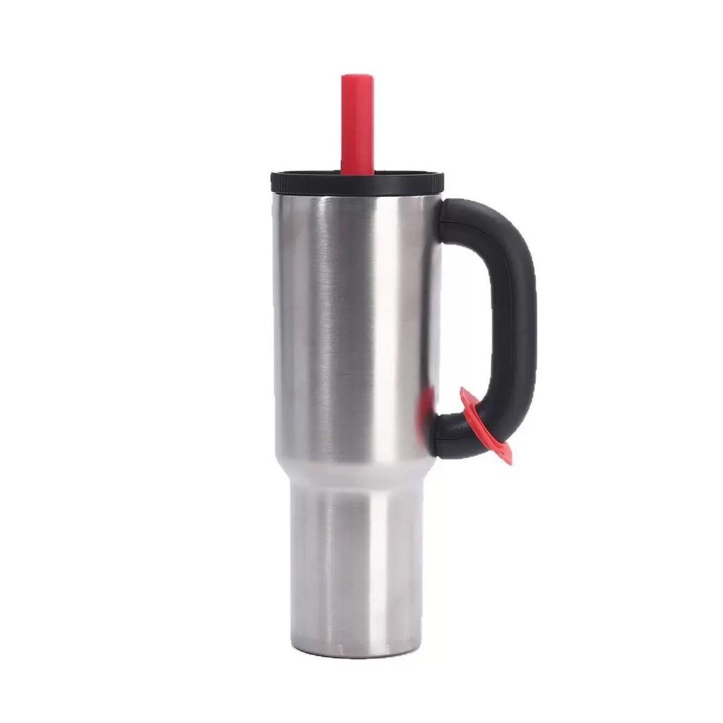Insulated Travel Mug With Handle And Straw For Outdoor And Car Use