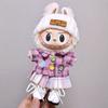New Labubu Doll Clothes Plaid Shirt Overalls Hat Suit Doll Clothes