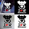 I Love Schnauzer Puppy Dog Cute Car Vehicle Reflective Decals Sticker Decoration
