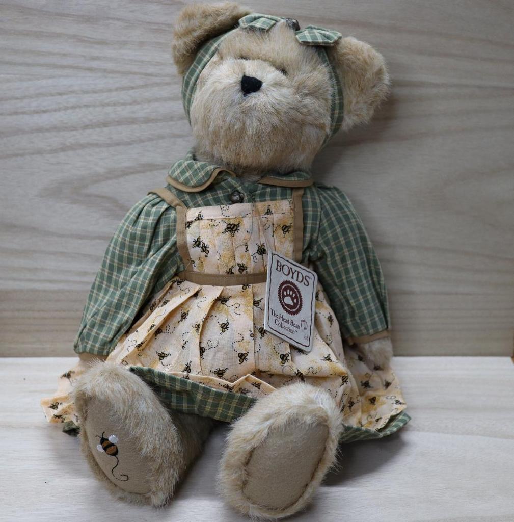 [USED] BOYDS BEARS Check Dress Teddy Bear