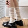 2 Pairs Summer and Autumn Slim MIddle Tube Women's Socks Pure Color Pile Up Versatile Mesh Female Long Sock