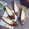 Fashion 2025 Fashion Leopard Print Flats Sharp Pointed Comfort Women's Shoes Suede Shallow Mouth Loafers Casual Light Mom Shoes Mujer