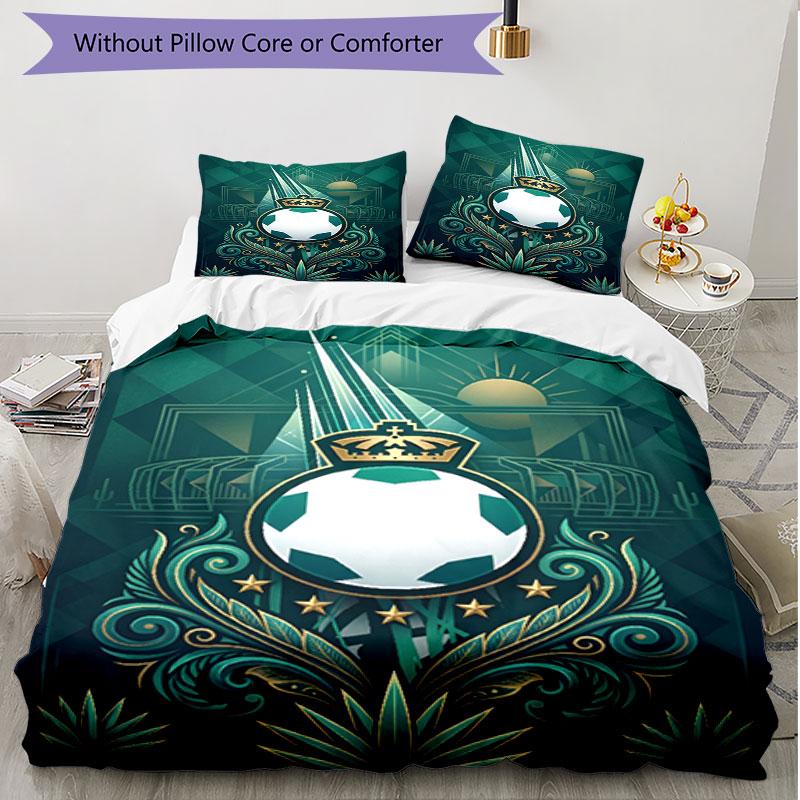 3pcs Duvet Cover Set (1*Duvet Cover + 2*Pillowcase, Without Core), Club Santos Laguna Print Soft All‑Season Bedding Set, Home Bedroom Decor Gift