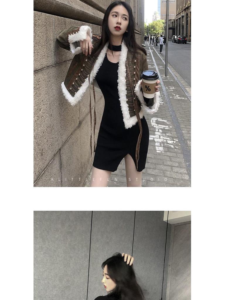 2022 Pure Desire черное облегающее платье-клуб с вырезом - коллекция весна и осень, сексуальная юбка большого размера снизу