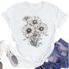 Women's Casual Round Neck Floral Print Short Sleeve T-Shirt Top