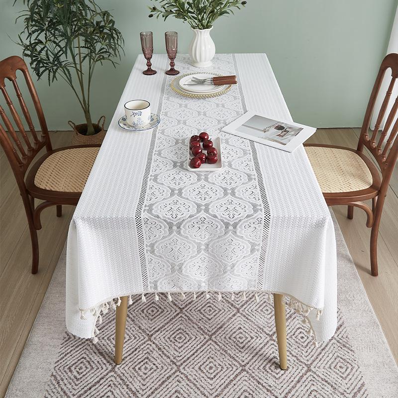 Скатерть в геометрическую клетку, кружево, пэчворк, прямоугольная, машинного плетения, полиэстер, тканая скатерть для свадьбы, дня рождения, ресторана, шведского стола