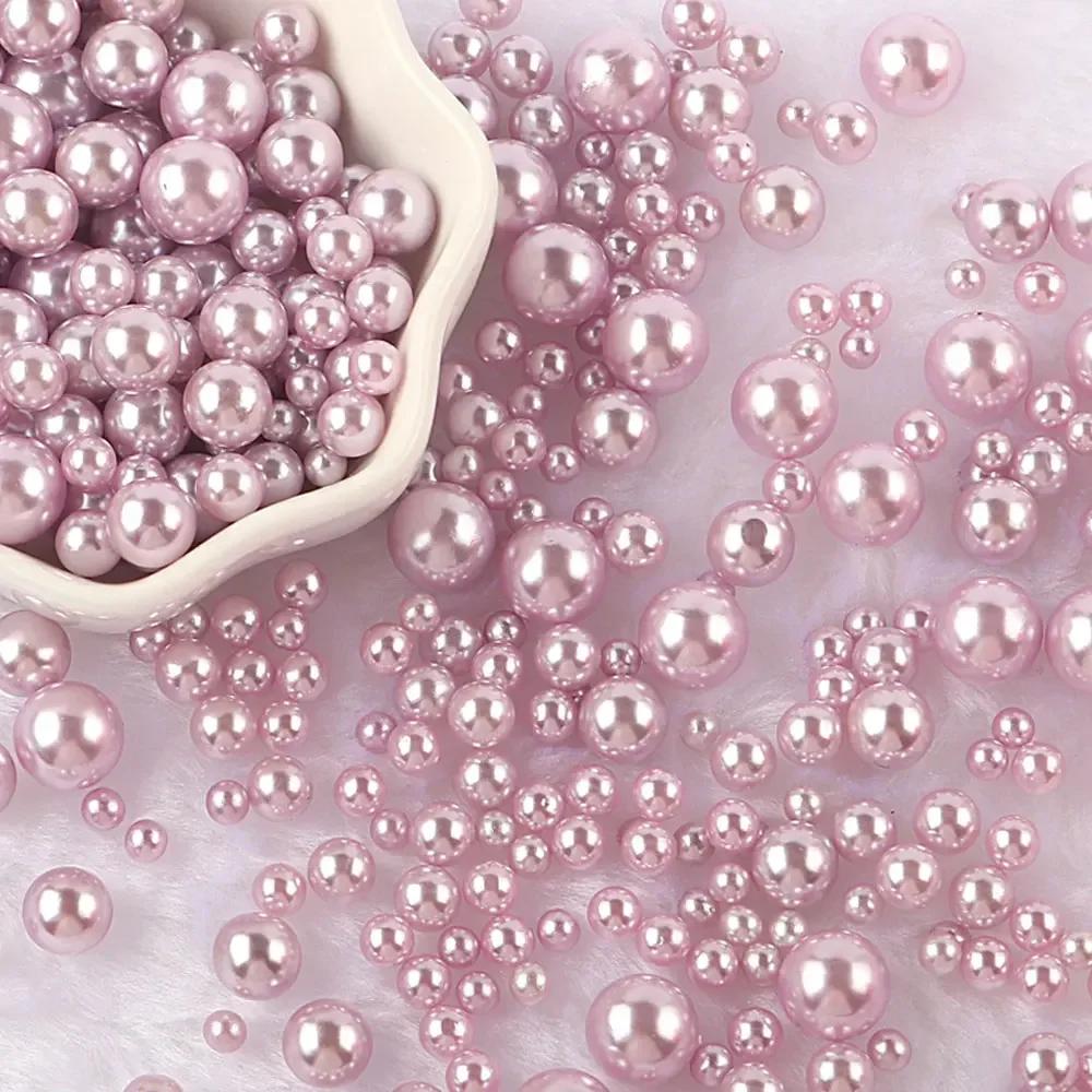 Разноцветные бусины из АБС-пластика без отверстий, имитация жемчуга, россыпные бусины для нейл-арта, DIY-поделок, украшения для скрапбукинга