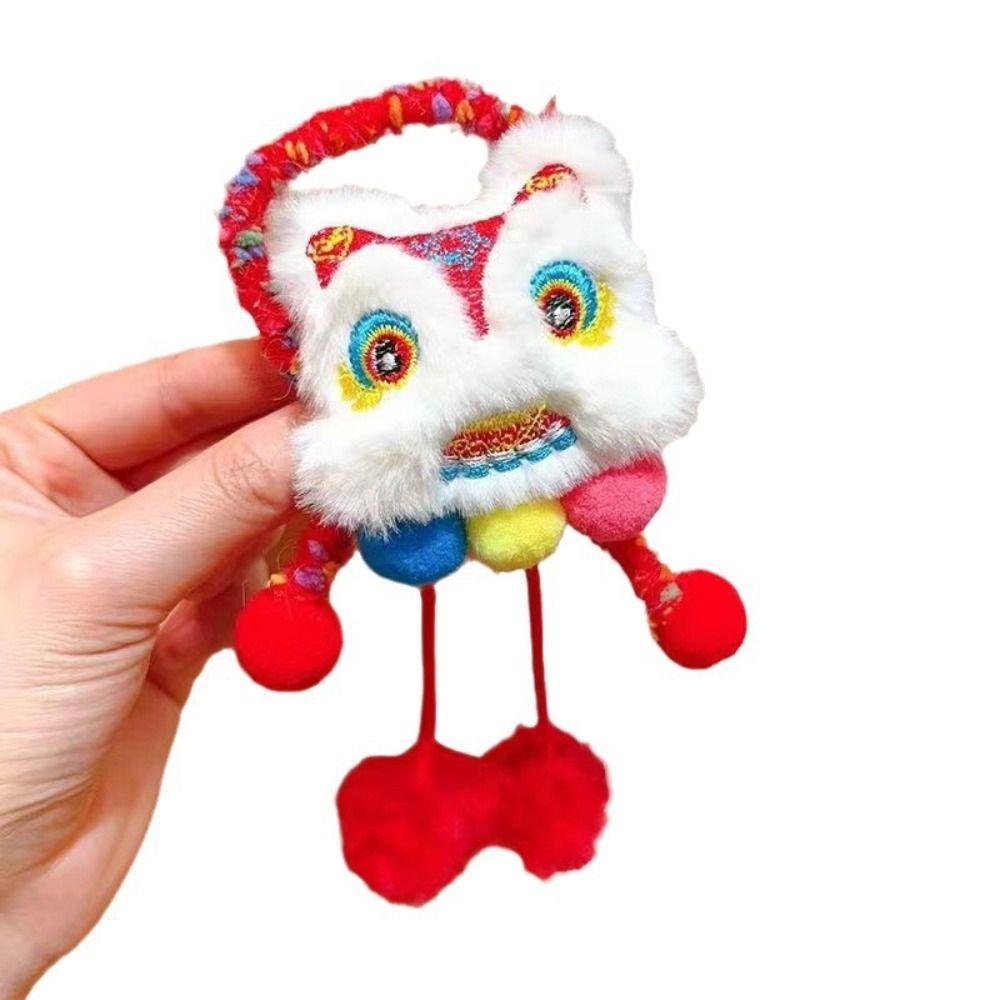 Tassel New Year Hair Rope Plush Ball Plush Elastic Hair Band Gift Lion Awakening Headwear Travel