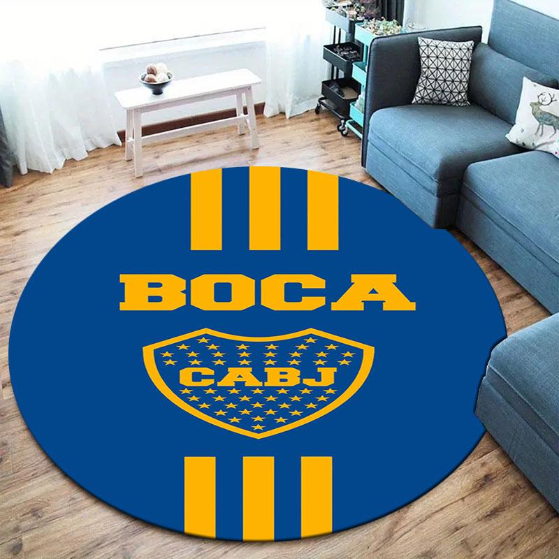 Club Atlético Boca Juniors Round Area Rug,Carpet Rug for Living Room Bedroom Sofa Playroom Decor,Non-slip Floor Mat