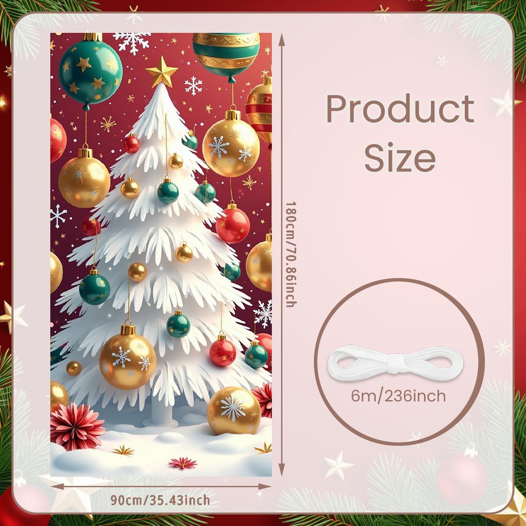 Reindeer Decoration Christmas Tree Christmas Banner Winter Banner Theme Santa Claus Banner For Christmas Party Indoor Festive