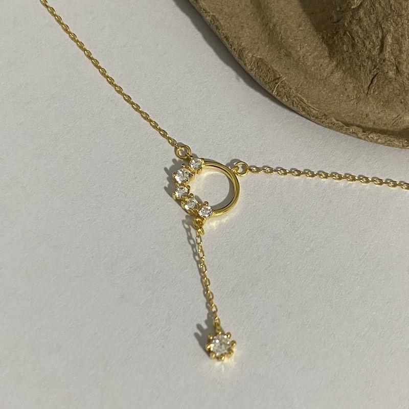 Womens 2026 Light Luxury Small Clavicle Necklace Geometric Pendant