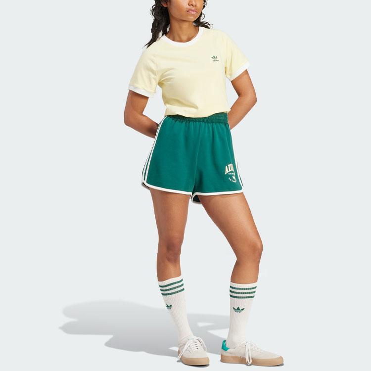 adidas Оригинальные графические шорты Vrct Повседневные шорты Женские Зеленые IR6045