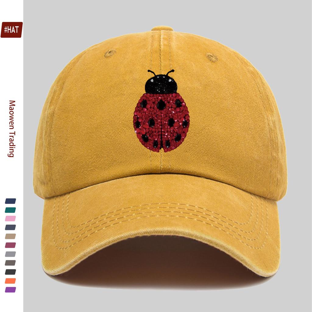 pc pcs Ladybug Print Trucker Hat with Ruby Cap Adjustable Buckle Strap Lightweight Suitable for Dating Beach Parties Cas