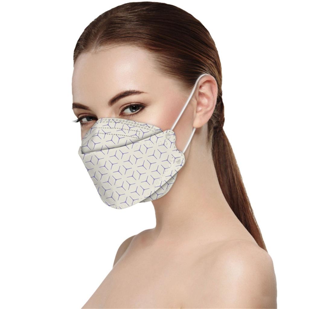 Трехмерная маска для взрослых KF-94, четырехслойная защитная маска с геометрическим принтом, изготовленная методом расплавления, 4D-маска с антипригарным покрытием для губ