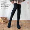 Японские женские длинные чулки выше колена из чистого хлопка JK для весны, осени и зимы — черные, облегающие, элегантные.