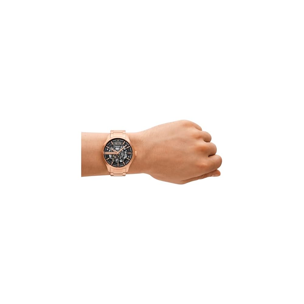 Armani Exchange AX2456 Men's Watch Pink Gold Stainless Steel Analog Design 50m Water Resistant