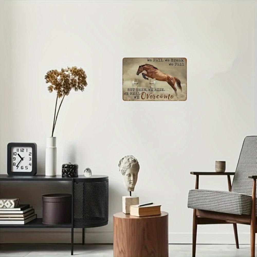 Винтажная вдохновляющая металлическая табличка с изображением лошади — многофункциональная железная настенная панель с предварительно просверленными отверстиями, декор для дома, гаража и фермы.