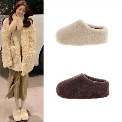 [Чжао Рут того же стиля] Мао Мао обувь теплая сумка голова с одной ногой и полушлепанцы женская одежда 2025 зима новые модели