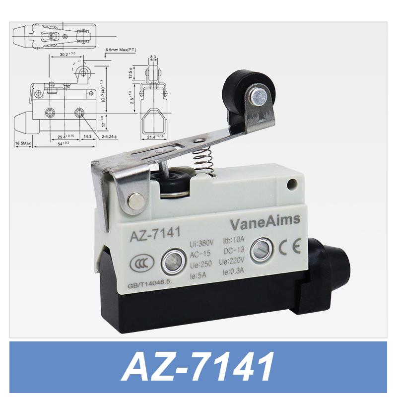 AZ Waterproof Micro Limit switch 10A 250V AZ-7312 AZ-7311 AZ-7121 AZ-7120 Small Roller Lever Travel Switch without fixation