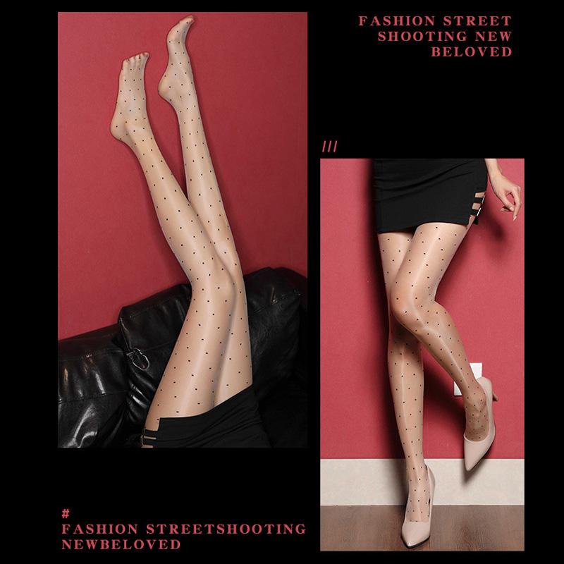 1 шт., ультратонкие чулки с открытой промежностью, нейлоновые сексуальные блестящие глянцевые чулки в горошек