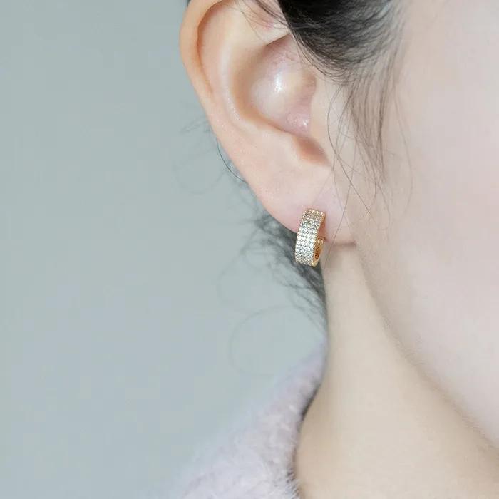Серебряные серьги-гвоздики из серебра 925 пробы с крупным кубическим цирконием