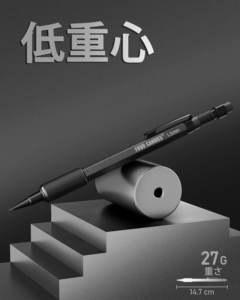 Four Candies Набор из 3 механических карандашей с футляром, прочный металлический плотницкий карандаш, 48 стержней, 3 х 12 ластиков, водонепроницаемый плотницкий маркер для улицы