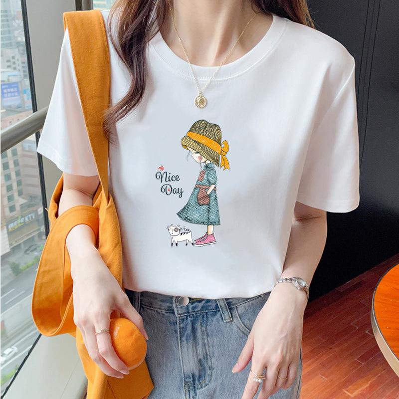 VEZFAA Женские модные повседневные летние весенние блузки и рубашки с круглым вырезом с короткими рукавами