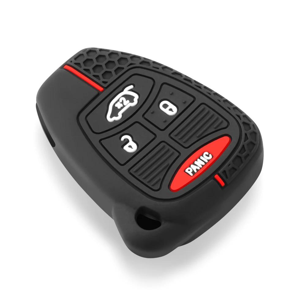 Силиконовый чехол для ключа для Chrysler Voyager Pacifica 300c PT Cruiser Dodge Caliber Avenger Jeep Grand Cherokee Compass Patriot