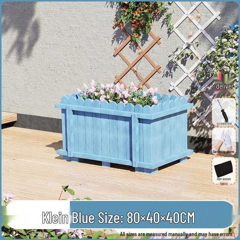 Outdoor Carbonized Solid Wood Planter Box