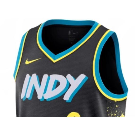 Nike Футболка баскетбольная без рукавов унисекс SW Fan Edition 23-24 сезона Haliburton Pacers с буквенным принтом и номером 0, повседневная, черная DX8504-010