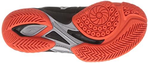 Mizuno Бадминтонные кроссовки Wave Claw EL 2 Wide, Посадка, Легкие, Гибкие и Упругие, Универсальный дизайн, Черный/Серый/Красный, Размер 23,0 см, 4E