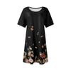 Женские летние повседневные платья с круглым вырезом, плиссированные, с карманами, с принтом, с коротким рукавом