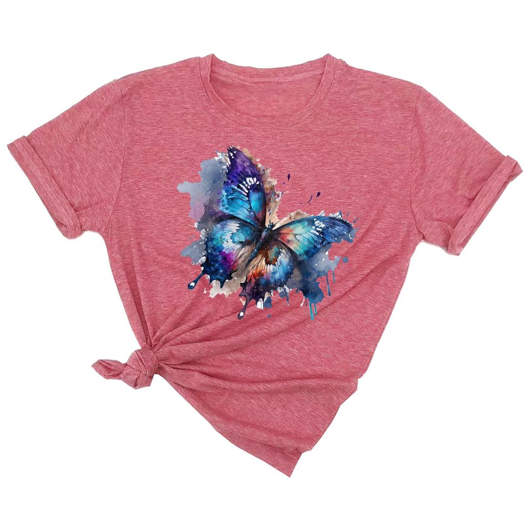 Женская модная повседневная футболка с коротким рукавом и круглым вырезом с принтом, пуловер, топ