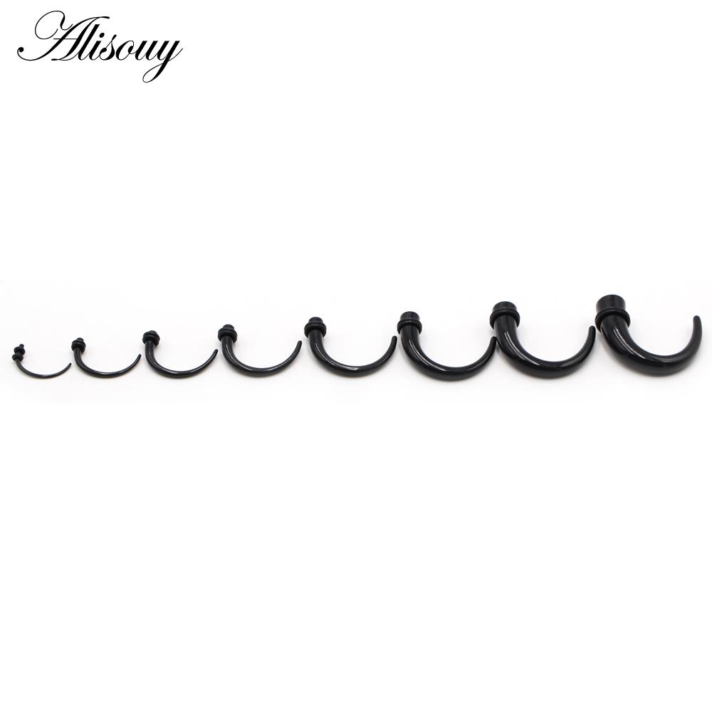Alisouy 2 шт. 1,6 мм-11 мм акрил C Sahpe Buffalo Horn ушные манометры ушные конусы растягивающиеся заглушки туннельный расширитель ювелирные изделия для пирсинга