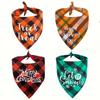 Праздничная клетчатая бандана для собак — 4 упаковки, идеально подходит для Хэллоуина, Дня благодарения, рождественских праздников