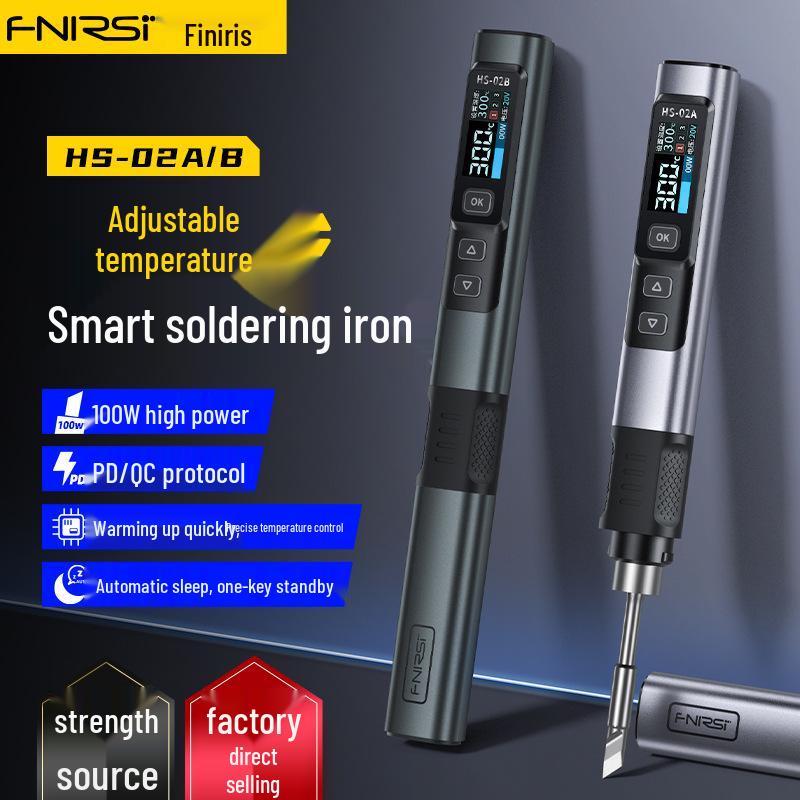 Умный электрический паяльник FNIRSI HS-02 100 Вт: Портативный паяльник с постоянной температурой для домашнего ремонта и сварки